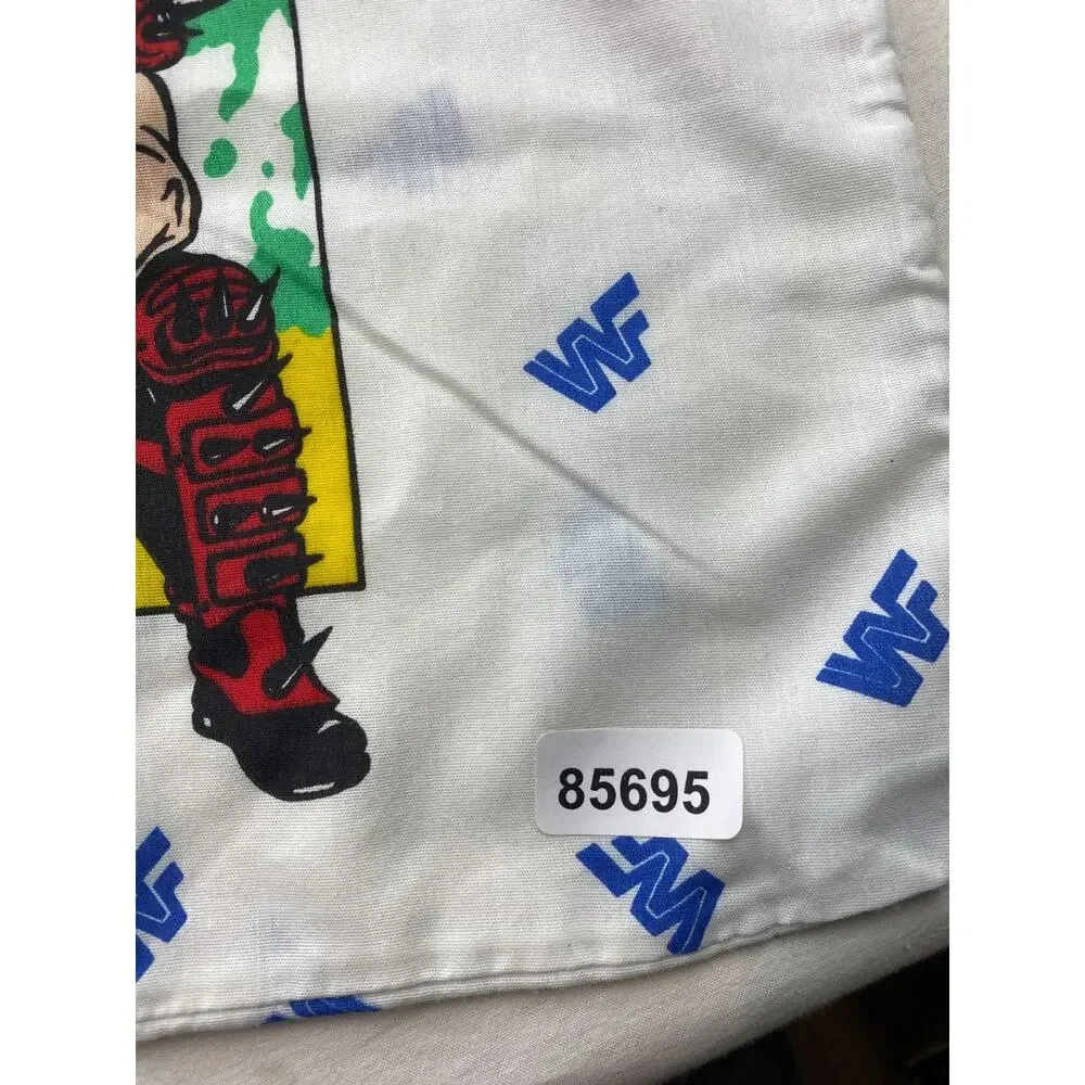 WWF Sheet Twin Flat Sheet Pillow Case 1991 Hogan Macho Savage Warrior Jake Snake